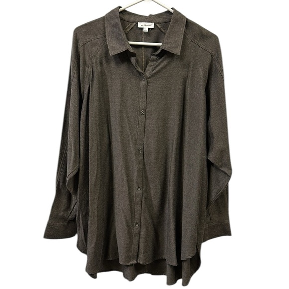 Westbound Walnut Brown Button Up Long Sleeve Rayon Blend Shirt Womens XL - Picture 6 of 11